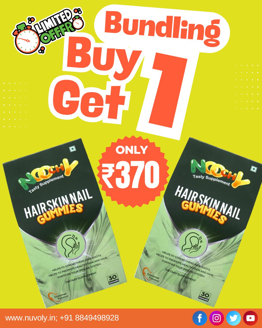 Hair Skin Nail Gummies Bundle (Buy 1 Get 1)