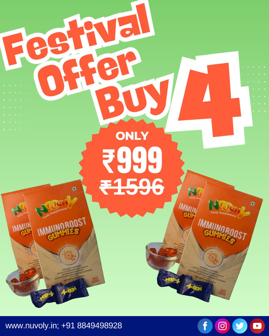 Noochy Gummies ImmunoBoost Gummies Bundle Buy 4